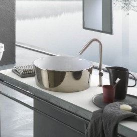 Раковина для ванной накладная Hatria HAPPY HOUR_Trilogy Gold edition 24k YXSK39