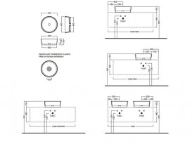 Раковина для ванной накладная Hatria HAPPY HOUR_Trilogy Gold edition 24k YXSK39