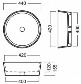 Раковина для ванної накладна Hatria HAPPY HOUR_Trilogy Gold edition 24k 440x440 YXSKB6