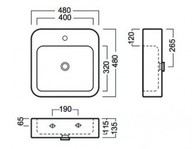 Раковина для ванной накладная Hatria HAPPY HOUR 480x480 Y0M701