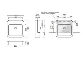 Раковина для ванної накладна Hatria HAPPY HOUR 480x480 Y0M801