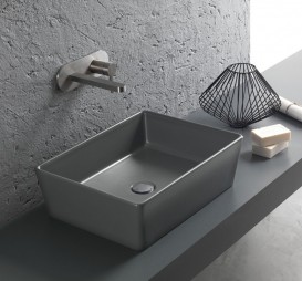 Раковина для ванної накладна Hatria HAPPY HOUR 500x380 ANTHRACITE A0YXSL08