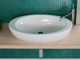 Раковина для ванної накладна Hatria Nido 37x75 см санфарфор білий Y0R201