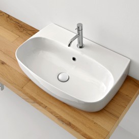 Раковина для ванной накладная или подвесная Kerasan Nolita 70x45 санфарфор белый матовый 534230