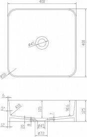 Раковина для ванної накладна кам'яна Volle Solid surface 40х40 см білий 13-40-210