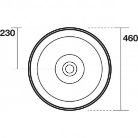 Раковина для ванной накладная Kerasan Ciotola C4 ø46 см керамическая декор 3 (чугун на каменной лаве) 430462