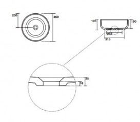 Раковина для ванної накладна Kerasan Ciotola C2 ø46 см санфарфор біла 430201