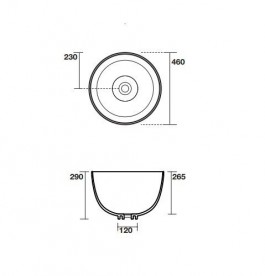 Раковина для ванной накладная Kerasan Ciotola C1 ø46 см санфарфор черный матовый 430131