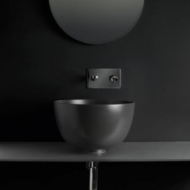 Раковина для ванной накладная Kerasan Ciotola C1 ø46 см санфарфор черный матовый 430131