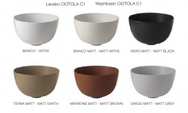 Раковина для ванной накладная Kerasan Ciotola C1 ø46 см санфарфор коричневый матовый 430132