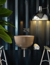 Раковина для ванной накладная Kerasan Ciotola C1 ø46 см санфарфор коричневый матовый 430132