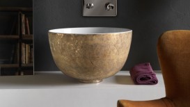 Раковина для ванной накладная Kerasan Ciotola C1 ø46 см санфарфор декор 2 (платиновый матовый) 430161