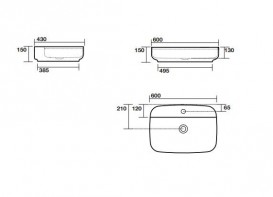 Раковина для ванной накладная Kerasan Tribeca 60X43 санфарфор белый 514001