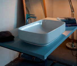 Раковина для ванной накладная Kerasan Tribeca 60х38 санфарфор белая 514101