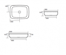 Раковина для ванной накладная Kerasan Tribeca 60х38 санфарфор серая матовая 514114