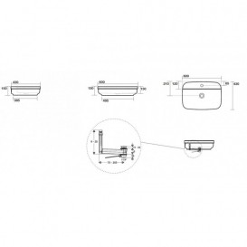 Раковина для ванной накладная Kerasan Tribeca 60х43 санфарфор белая матовая 514230