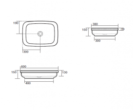 Раковина для ванної накладна Kerasan Tribeca 60х38 санфарфор Бургундія матовий 514375