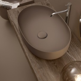 Раковина для ванной накладная Kerasan Nolita 60x40 санфарфор бургундский матовый 534375