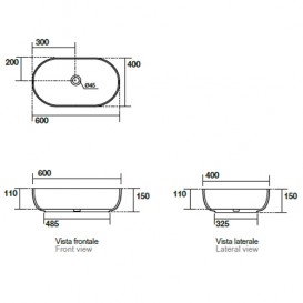 Раковина для ванної накладна Kerasan Nolita 60x40 санфарфор бургундський матовий 534375