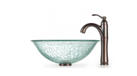 Раковина для ванной накладная круглая стеклянная Kraus GV-950-12mm