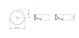 Раковина для ванной накладная AeT коллекция Spot белая L202T0R0V0