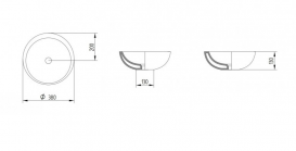 Раковина для ванної накладна AeT колекція Spot коричнева L244T0R0V0 107