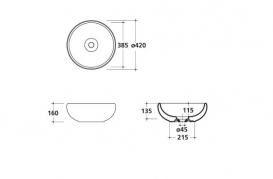 Раковина для ванної Galassia Ergo накладна кругла білий 7105