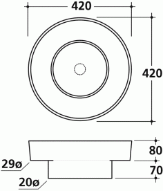 Раковина для ванной Galassia Xes накладная круглая без отверстия перелива белый 6070