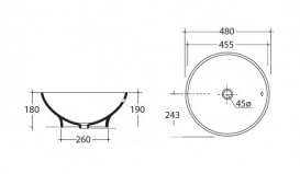 Раковина для ванної Galassia Rea накладна без отвору під змішувач з переливом білий 6021