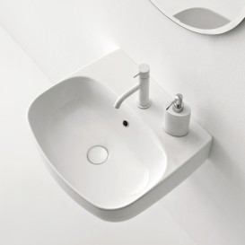 Раковина для ванної накладна / підвісна Kerasan Nolita 50х45 санфарфор біла 534001