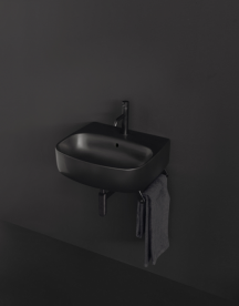 Раковина для ванної накладна / підвісна Kerasan Nolita 60X45 санфарфор чорна матова 534131