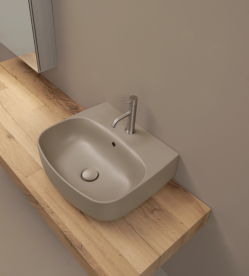 Раковина для ванної накладна / підвісна Kerasan Nolita 50х45 санфарфор горіхово-коричнева 534081