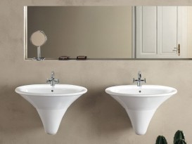 Раковина для ванної накладна / підвісна Hatria Sculture 58.5x77 см санфарфор білий YR3701