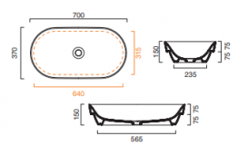 Раковина для ванной накладная полувстраиваемая Catalano Sfera 70х37 керамика цвет белый 170ASFN00