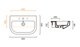 Раковина для ванної накладна полувстраіваемие Catalano Zerotondo 65х46 керамічна колір білий 1LSZE00
