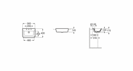 Раковина для ванной накладная полувстраиваемая Roca GAP 56х40 с одним отверстием под смеситель керамика белый A32747S000