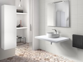 Раковина для ванної накладна Roca Beyond 45.5х45.5 з отвором під змішувач FINECERAMIC біла A3270B9000