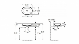 Раковина для ванної накладна Roca колекція Gap біла A3270Y1000