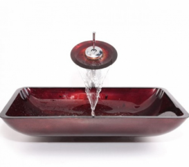 Раковина для ванної накладна скляна Kraus GVR-200-RE-15mm