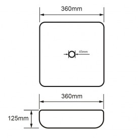 Раковина для ванної накладна Volle 36х36 см кераміка чорний матовий 13-01MBlack-035