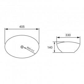 Раковина для ванной накладная Volle 40,5х33 см керамика белый 13-01M-180