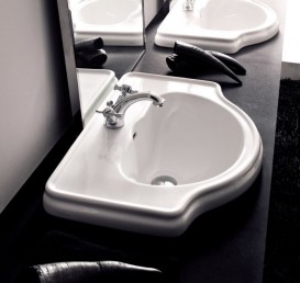 Раковина для ванної округла Kerasan Retro вбудована біла 103001