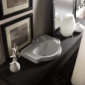 Раковина для ванної округла Kerasan Retro вбудована біла 103001