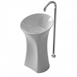 Раковина для ванной отдельностоящая цельнолитая с пьедесталом IStone Hola белый матовый WD3864