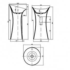 Раковина для ванной отдельностоящая цельнолитая с пьедесталом IStone Hola белый матовый WD3864