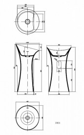 Раковина для ванной отдельностоящая цельнолитая с пьедесталом IStone Hola белый матовый/серый WD3864 rain cloud