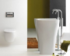 Раковина для ванної овальна Kerasan Aquatech окремостояча 60х40 см біла 374201