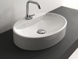 Раковина для ванной овальная Kerasan Cento накладная 50х35 см белая 355101