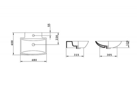 Раковина для ванной подвесная AeT коллекция Fine белая L234T0R1V1