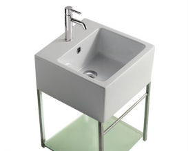 Раковина для ванної Galassia Plus Design підвісна без отвору для змішувача з переливом білий 6034